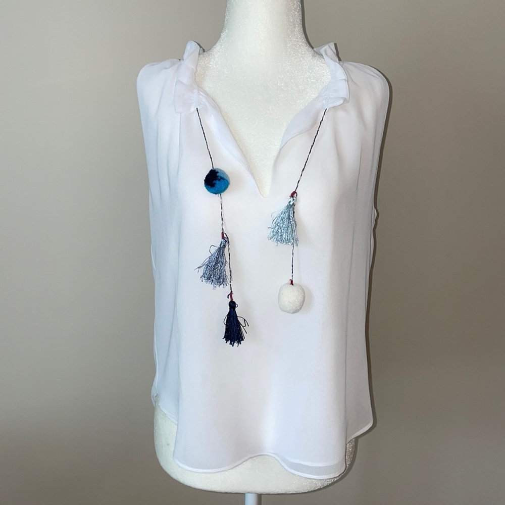 MISA Tassel White Tank